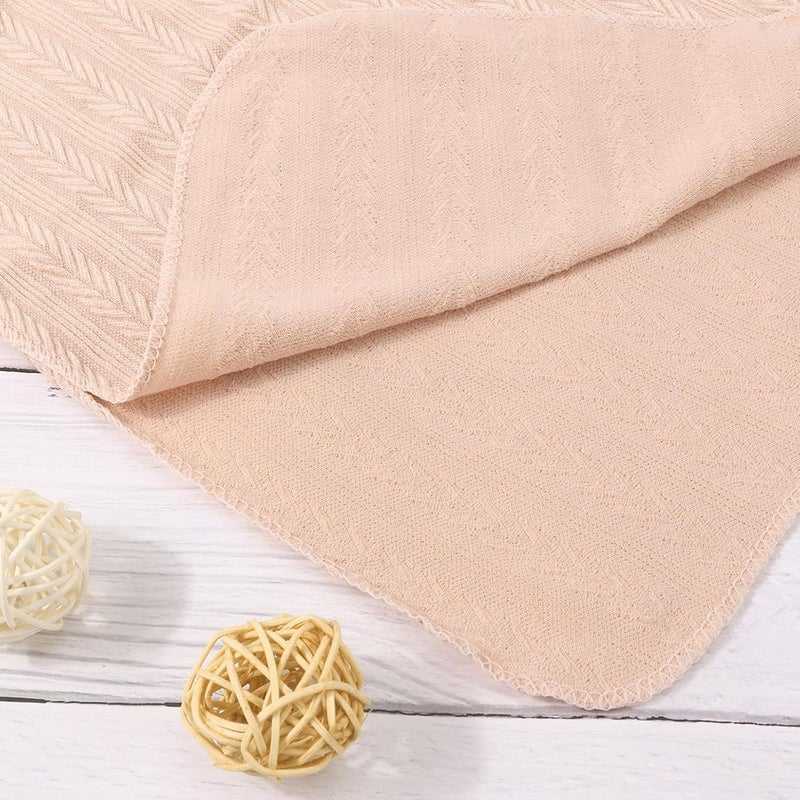 DRESHOW BQUBO Baby Swaddle Blankets for Girls, 4PCS Newborn Accessories Set with Hat and Bow Headband with Hello World Wooden Birth Announcement Card, Baby Blankets for Girls - Image 5